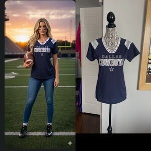 New Dallas Cowboys NFL Football Sequin Jersey Shirt Top. Medium